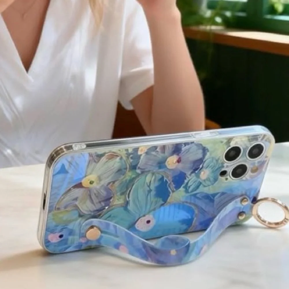 iPhone 13 Pro iPhone Case, Blue Green Purple Floral